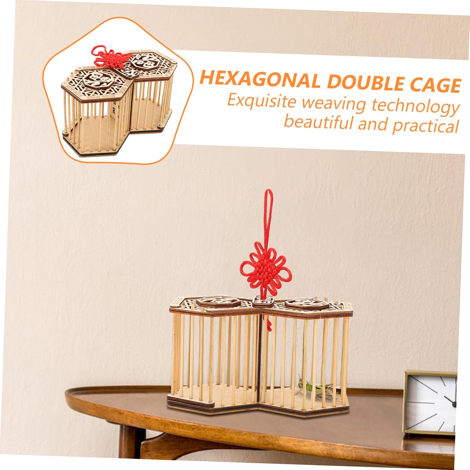 Abaodam Sturdy Bamboo Cricket Cage Small Pet Feeding Box and Cricket Holder Natural and Portable Boys and Learning