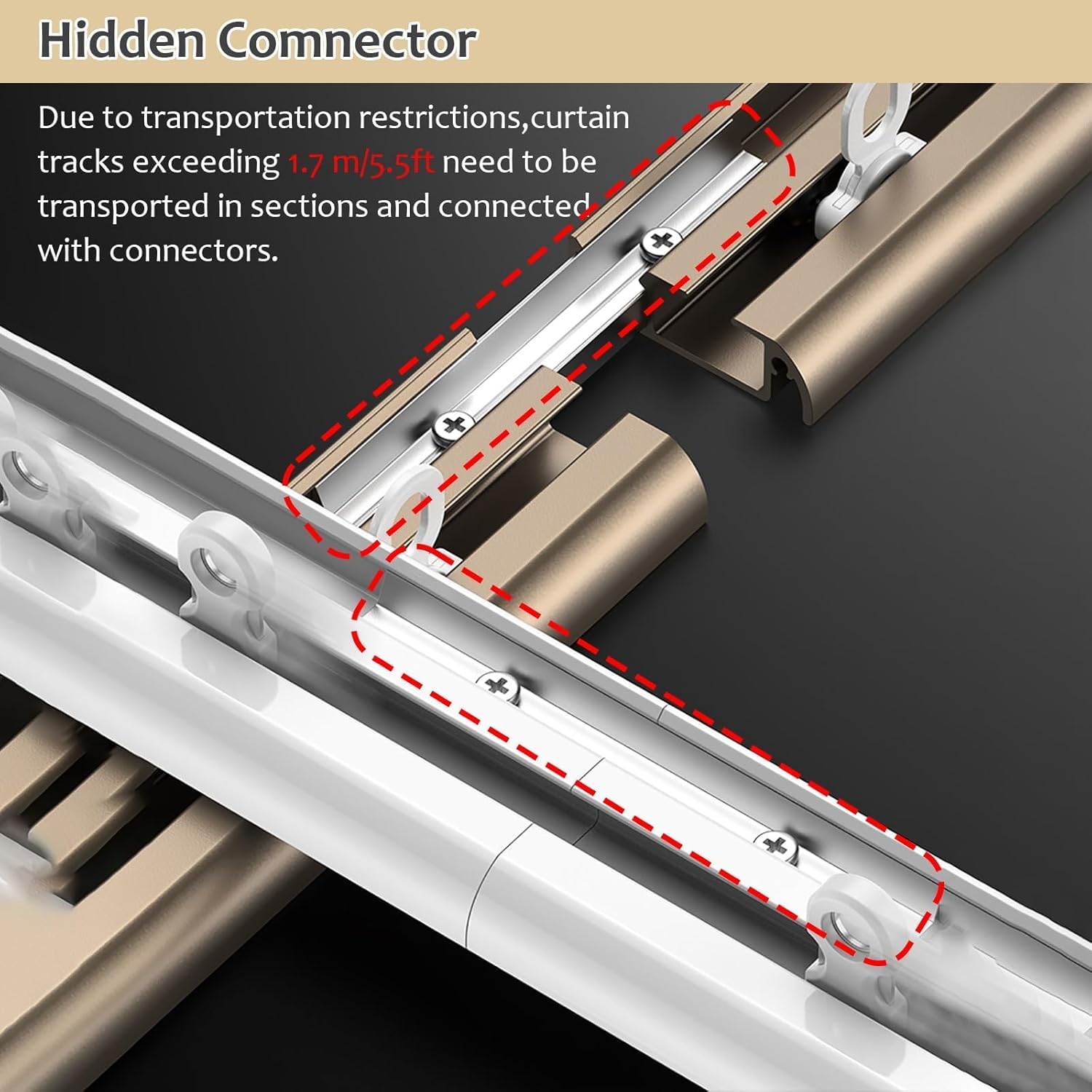 Système de rail de rideau monté au plafond pour l'intimité de la pièce et un fonctionnement silencieux