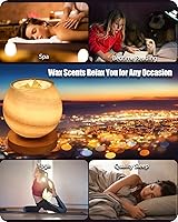 Vista 5 de Calentador de cera de vela regulable para cera perfumada para dormitorio, lámpara de luna, luz de cristal, aroma de cera para decoración del hogar
