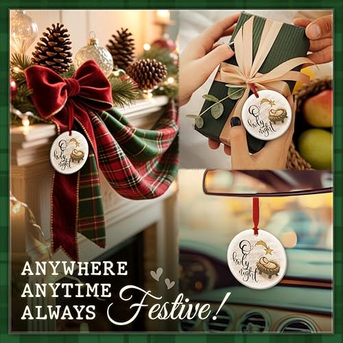 Miniatura 6 de Adorno de Navidad con escena de la Natividad  Decoración de árbol religioso de la Noche Santa, adorno bíblico cristiano  Regalo de fe de Jesús para