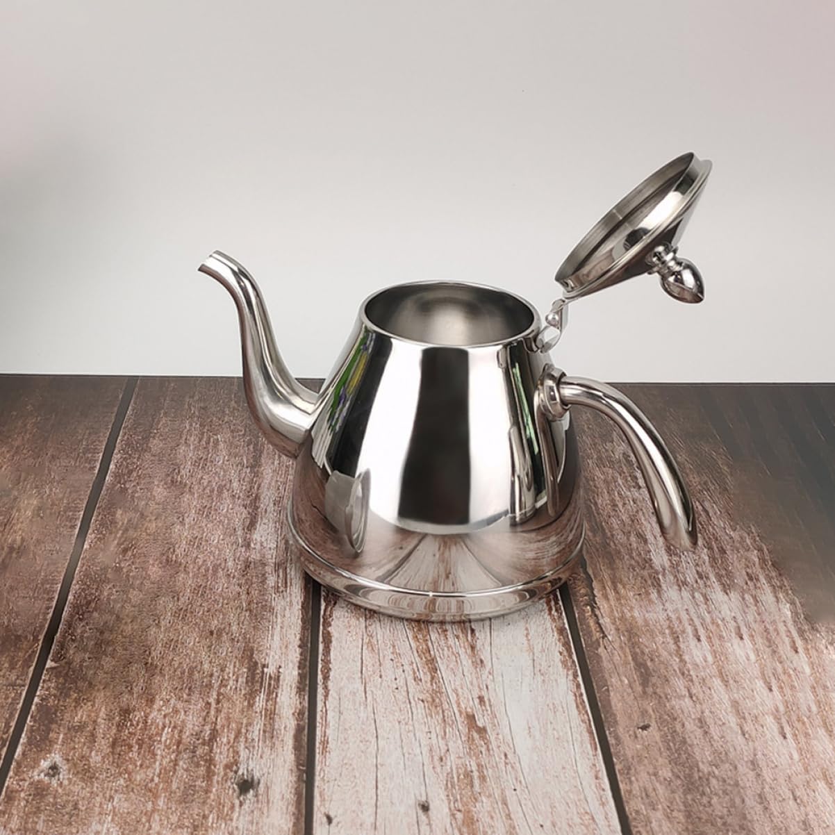 Ciieeo 1pc Stainless Steel Teakettle with Long Spout Household Heating Water Kettle for Tea Milk Compatible with Gas Induction Cookers