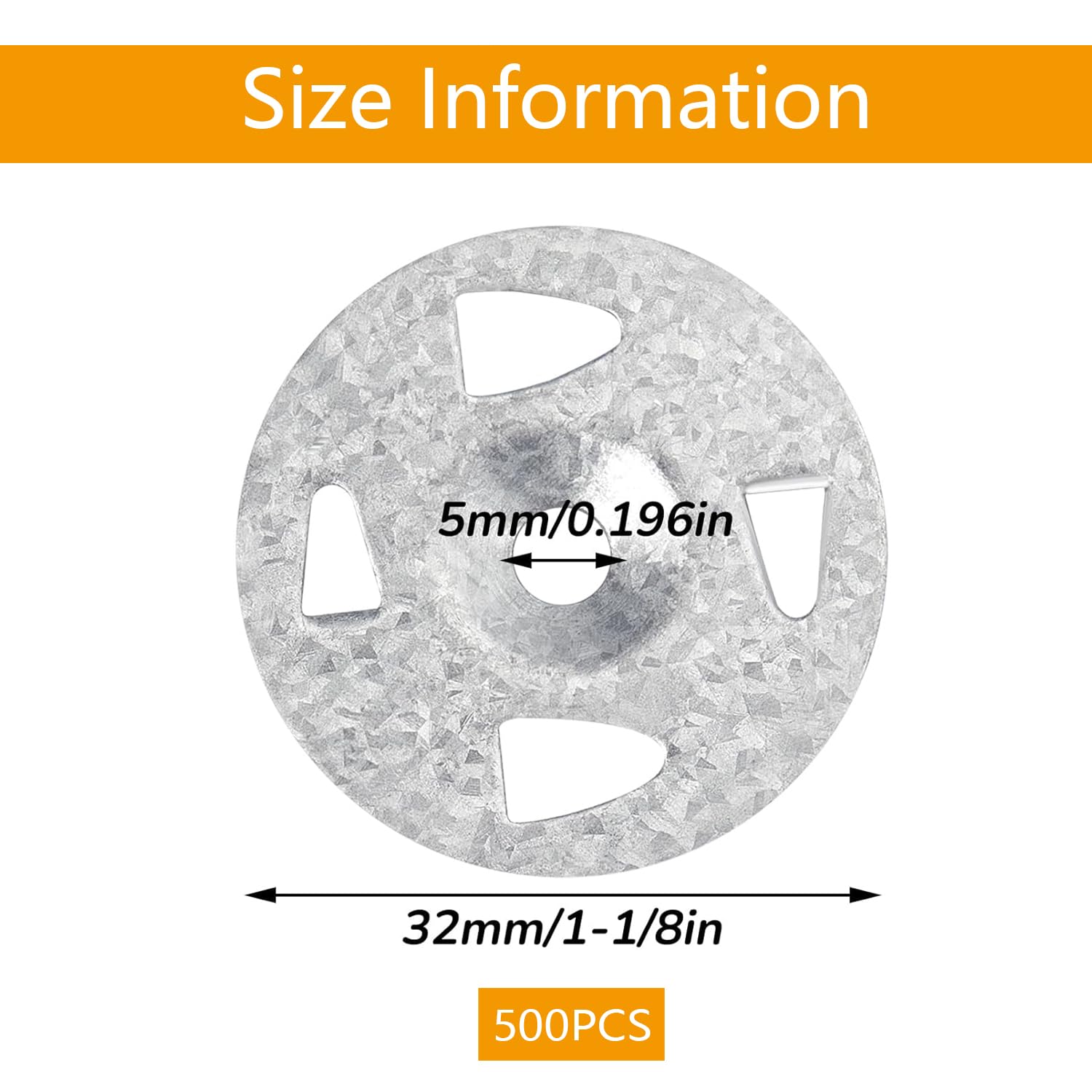 wedi Board Screws and washers, 1-1/8 Inchfoam Board Support Washer for Foam Board Fasteners Plaster washers (500pcs(Screw not Included)