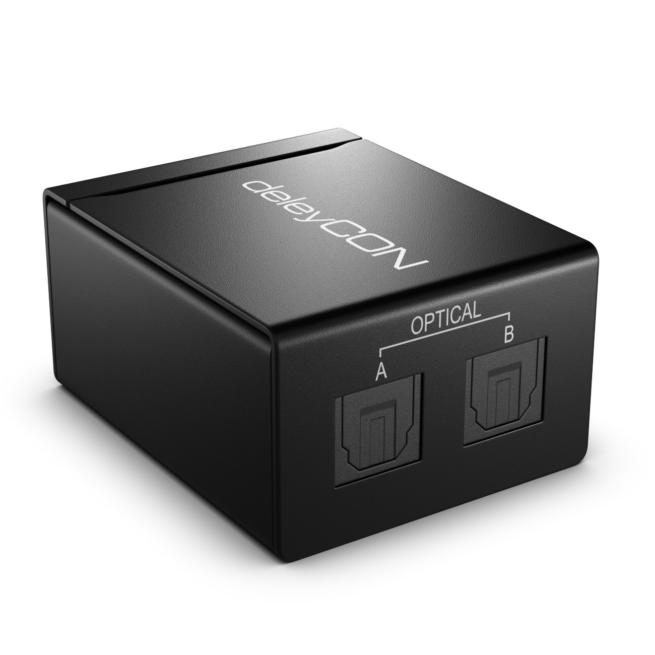 deleyCON Répartiteur Toslink 2 Ports Séparateur Audio Numérique Distributeur pour Câbles Audio Toslink Optiques S/PDIF 1x Entrée 2x Sortie pour TV Système Hi-Fi Soundbar Casque