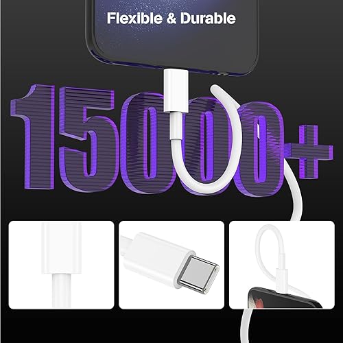 Miniatura 5 de Cable de carga rápida para iPhone 15, cable de carga rápida de 6 pies USB C a USB C de 6 pies y 100 W, cable de carga rápida tipo C a tipo C