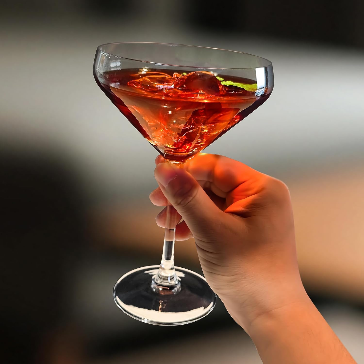 Coupe Glasses Set of 6, 11 oz Martini Glasses Cocktail Glassware for Dinner Parties, Home Bar, Margaritas, Manhattan, Dishwasher Safe