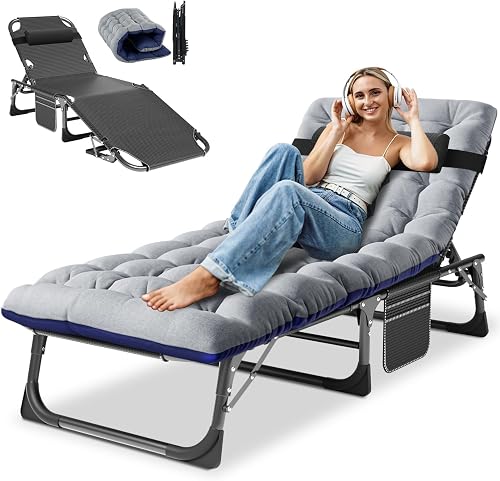 Obqer Chaises Longues Pliantes, capacité de 200 kg, lit d…