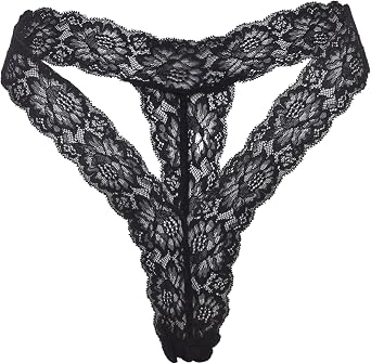 Oh la la Cheri Women's Karina Lace Thong 21-12110, BLACK, OS