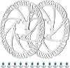 2PCS Bike Disc Brake Rotor 160mm - Stainless Steel Bicycle Brake Rotors with 12 Bolts, 6-Bolt G3 Design, Compatible with Road Bike, Mountain Bike, MTB, BMX, Hybrid Bikes