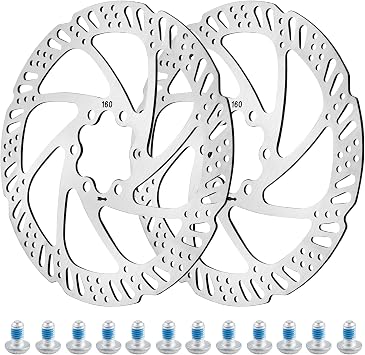 2PCS Bike Disc Brake Rotor 160mm - Stainless Steel Bicycle Brake Rotors | with 12 Bolts, 6-Bolt G3 Design, Compatible with Road Bike, Mountain Bike, MTB, BMX, Hybrid Bikes