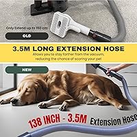 Vista 3 de Accesorio de aspiradora con cepillo para el pelo de mascotas para perros y gatos con manguera de extensión de hasta 3.5M – Compatible con Miele