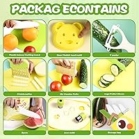 Vista 3 de 18 Pieces Montessori Kitchen Tools Cookware Baking Toy for Toddlers Kids, Toddler Safe Knife Set for Real Cooking, w/ Cutting Boards, Crinkle