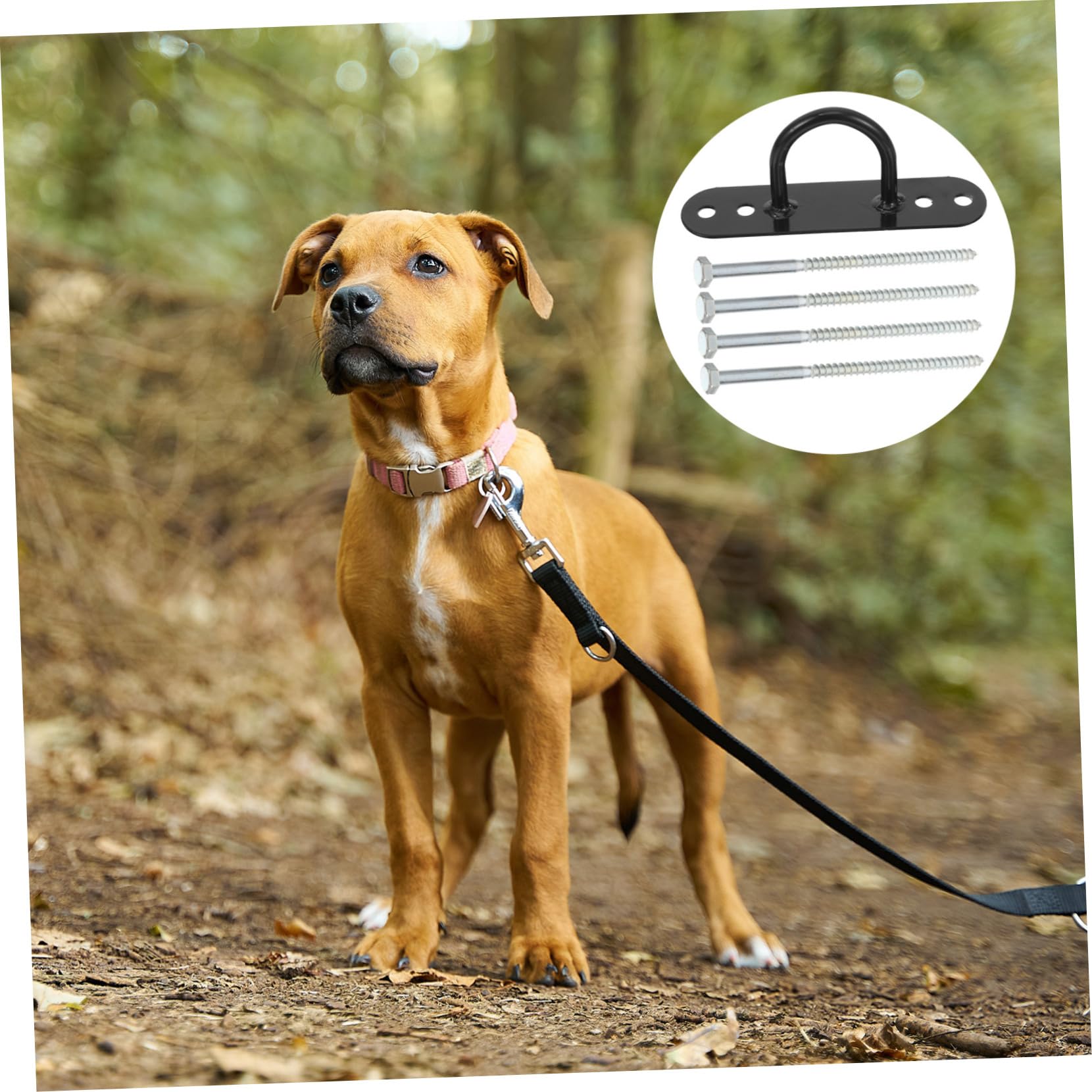 SUPVOX Picchetto Fissaggio Cane all’Aperto in Acciaio al Carbonio Nero | Cani Grandi, Uso in Giardino, Resistente alla Pioggia, Adatto anche Tenda e Barbecue