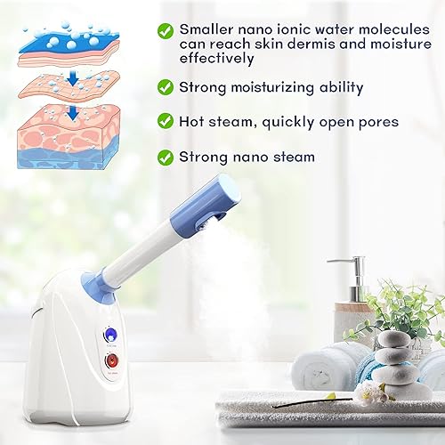 Miniatura 3 de Vaporizador facial vaporizador facial Auzro vaporizador facial Nano iónico Beauty con brazo extendido y vapor frío caliente caliente caliente