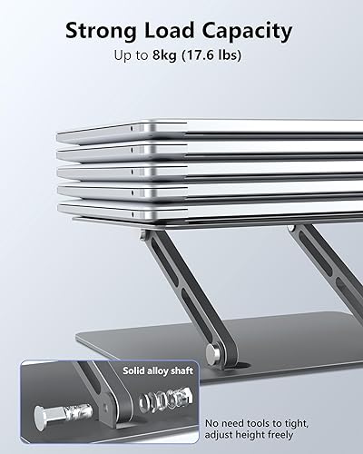 Miniatura 10 de Soporte ajustable para computadora portátil, plegable, soporte ergonómico para computadora portátil para Google PixelBook, Dell XPS, HP, Alienware,