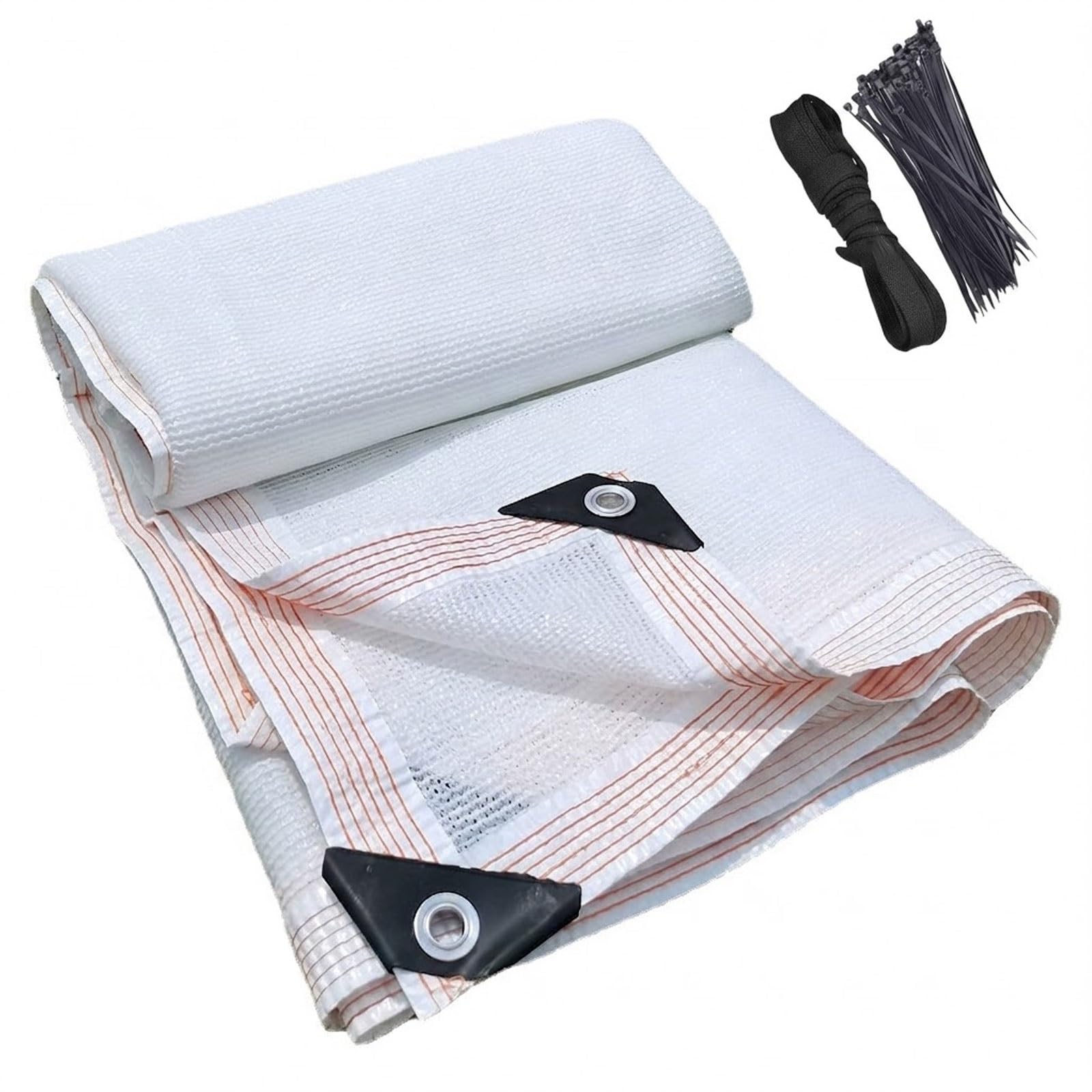 Filet d'ombrage blanc avec oeillets pour serre jardin et balcon 3x3