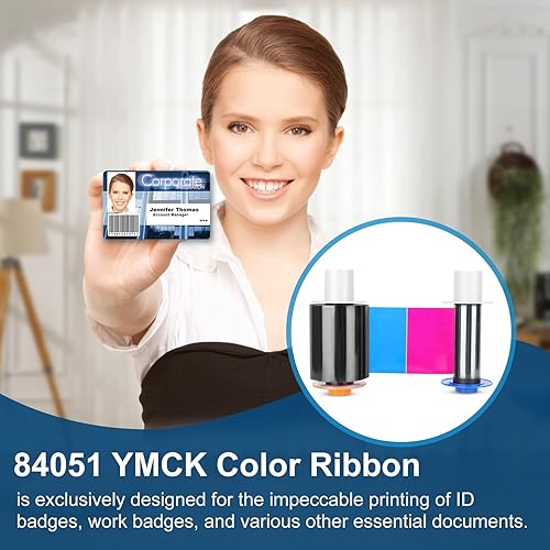 Vista 7 de 84051 YMCK Color Ribbon, Compatible with Fargo Hdp5000 / Hdpii Model Printer, Replacement for Fargo Hdp5000 Ribbon, 084051 Ymck Full-Color Yields
