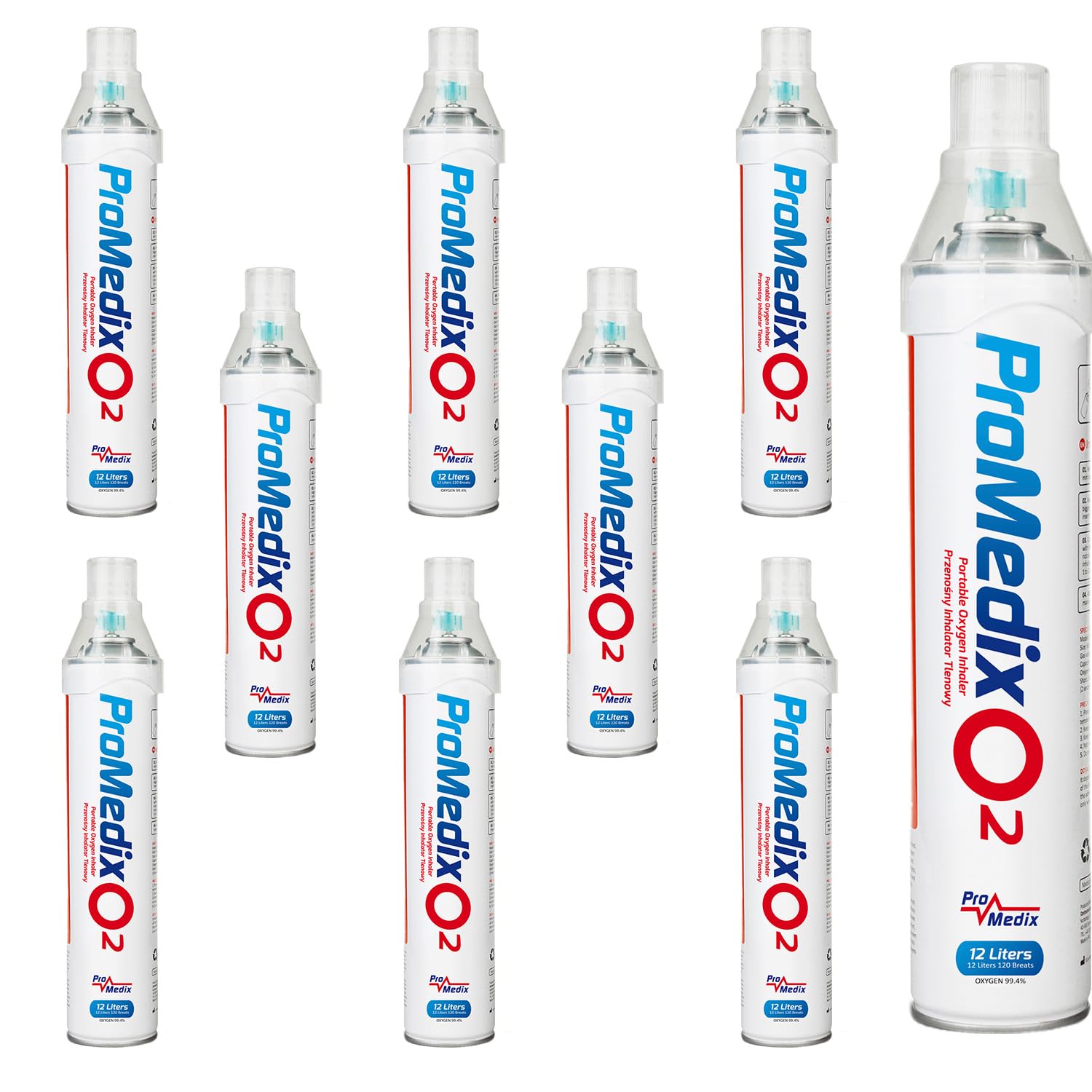 9x Promedix PR-994 12L inhalateur portable d'oxygène en boîte à 99,4%,