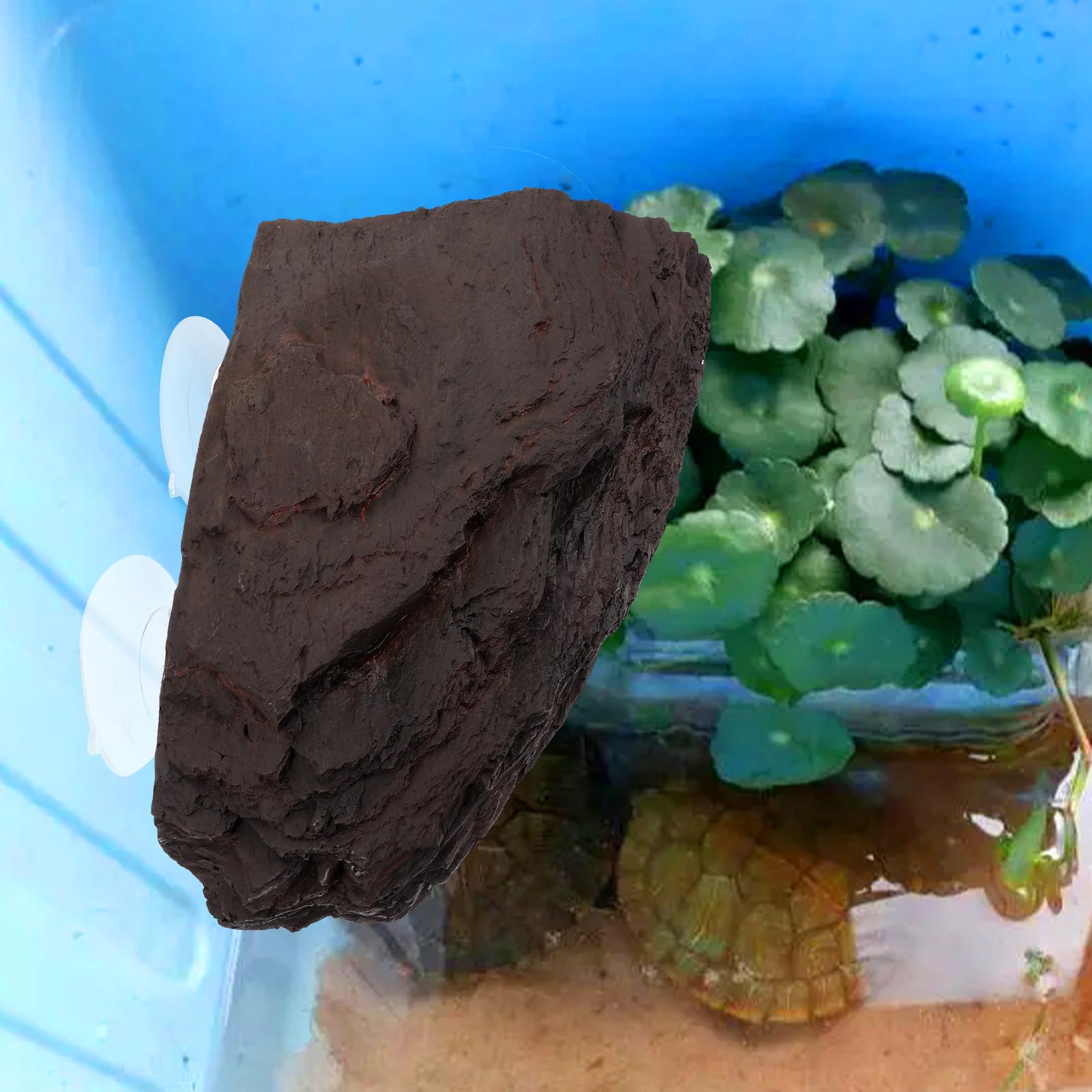Cabilock Simulation Schildkrötenplattform aus Kunstharz mit Einfacher Kletterfunktion für Aquarium und Schildkrötenaquarien als Dekorative Sonnenbadinsel und Übungsplatz