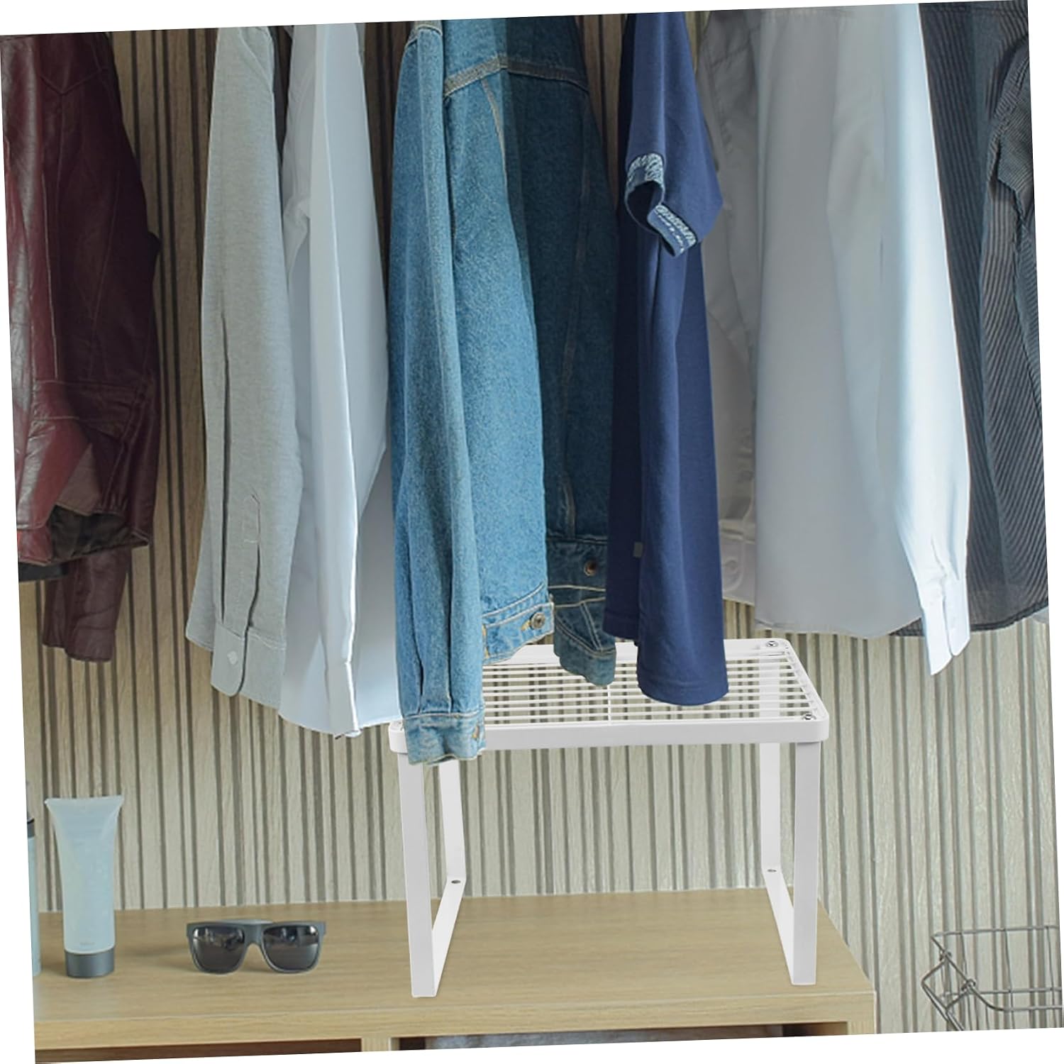 Iron Storage Rack for Kitchen Cabinet Closet Shelf Pp Diaphragm Frosted Surface No Odor