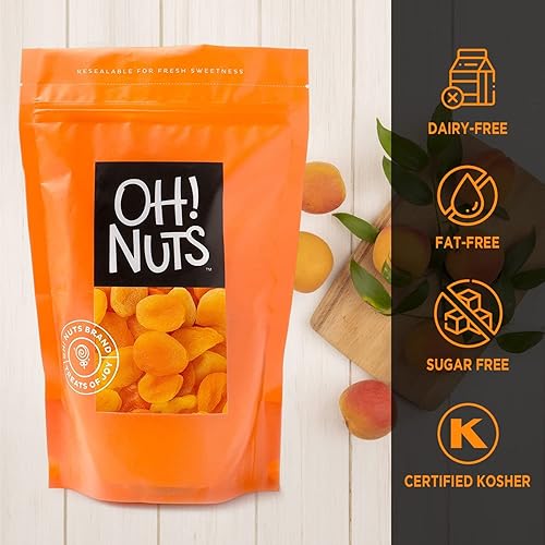 Miniatura 18 de Oh! Nuts Albaricoque seco – 1 libra – Frutas secas en cubitos – Sin azúcar añadido – Bocados de frutas deshidratados – Empaquetado en bolsa