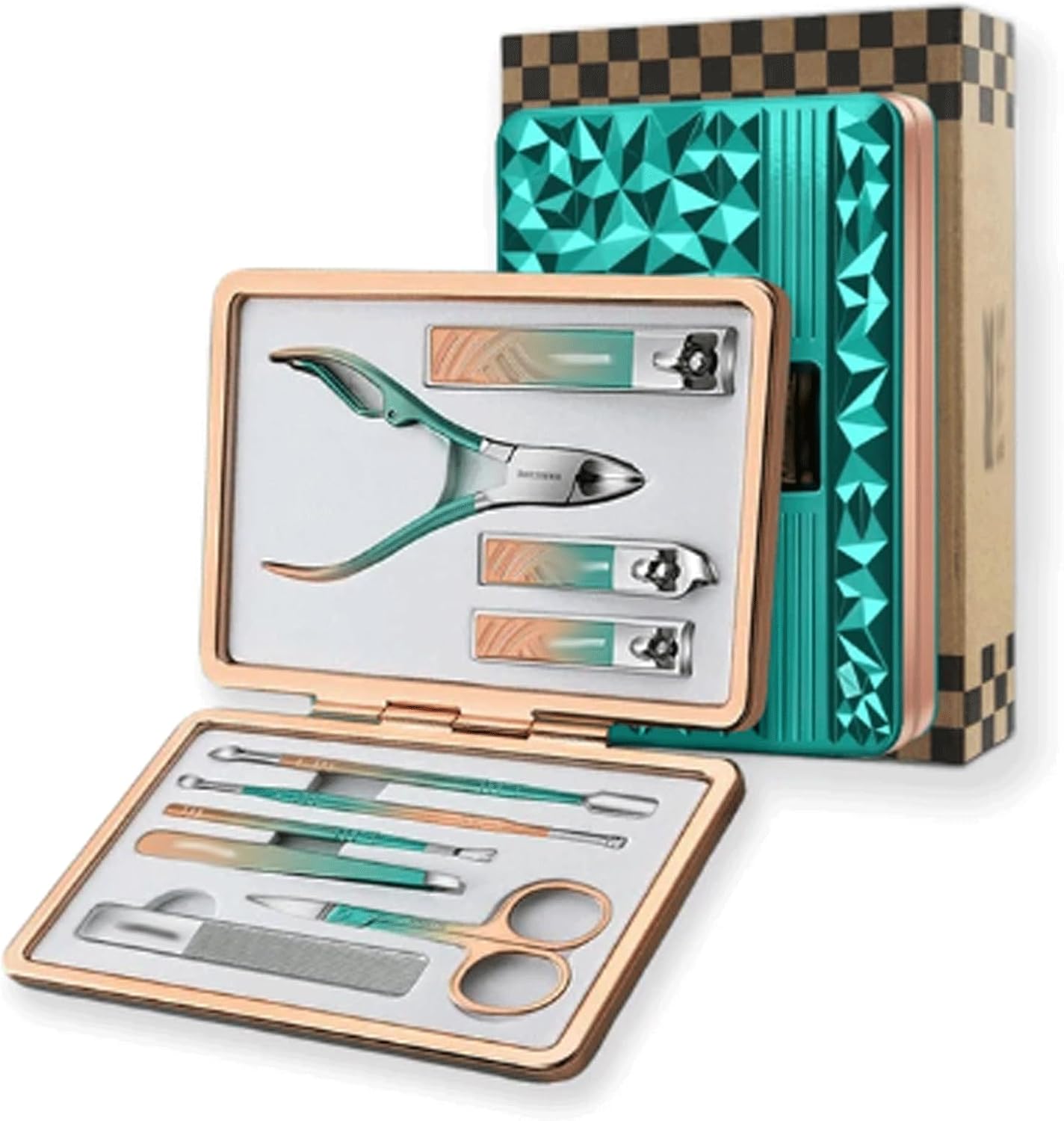 10 in 1 Stainless Steel Professional Ingrown Toenail Cutter Tools Manicure Set Nail Clipper Set Aluminium Box Pack