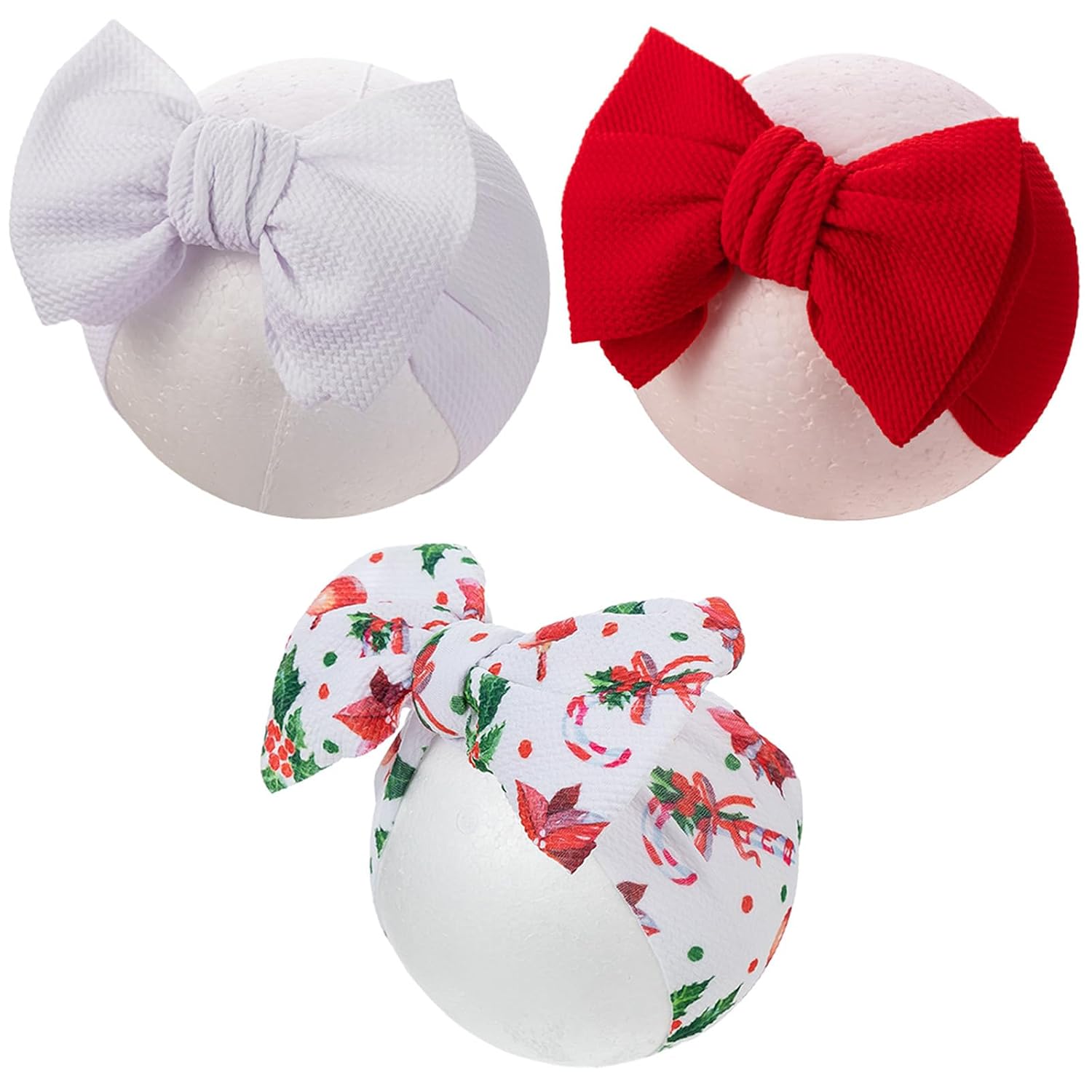 Christmas Baby Bows Elastics Baby Girl Headbands Wide Headwraps Oversized Hairbands Hair Accessories for Newborns Infants Toddlers