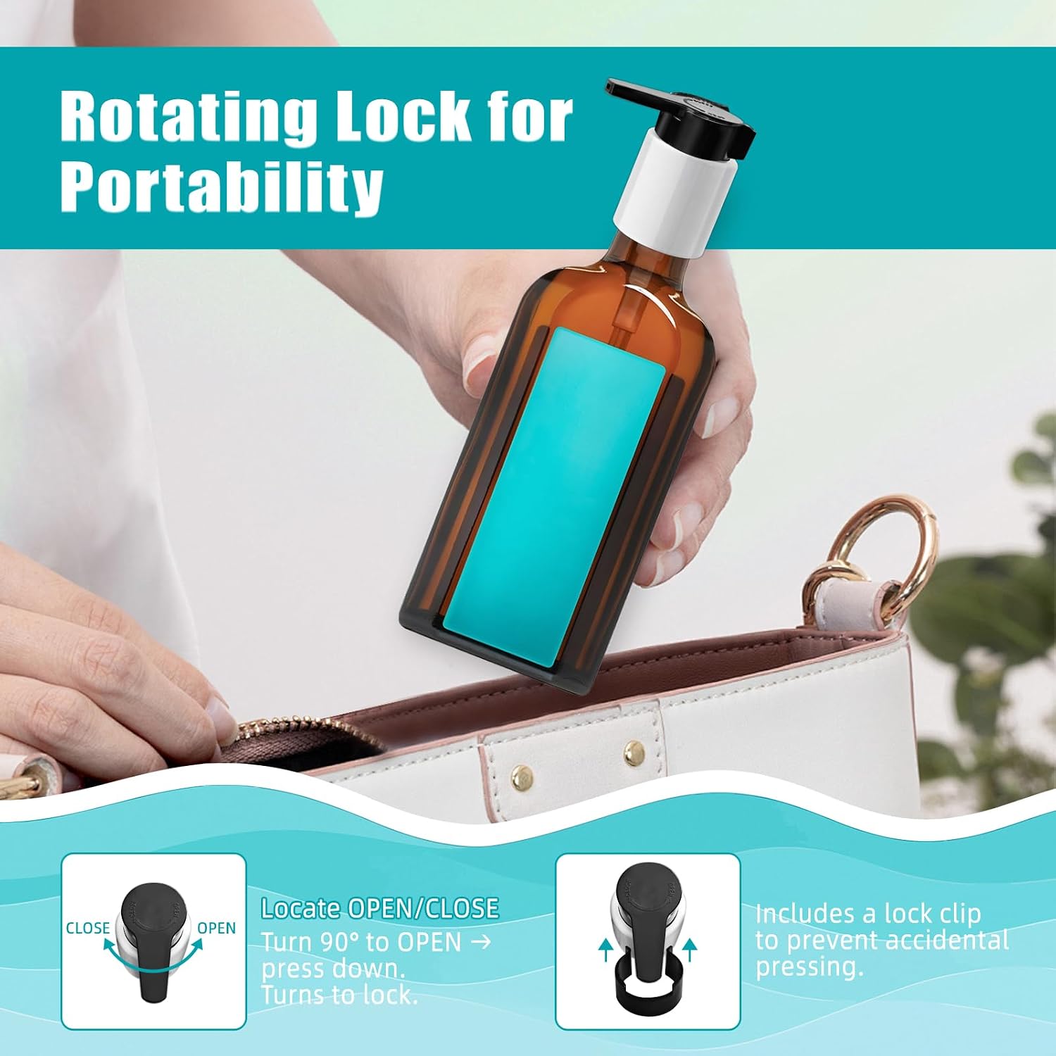 2PCS Dispenser Pump Replacement Compatible with MOROCCANOIL Treatment 1.7/3.4 Fl Oz (Not for Travel Size), Plastic Pumps Head with Lock Clip for Hair Oil Bottle (Bottle Not Included)