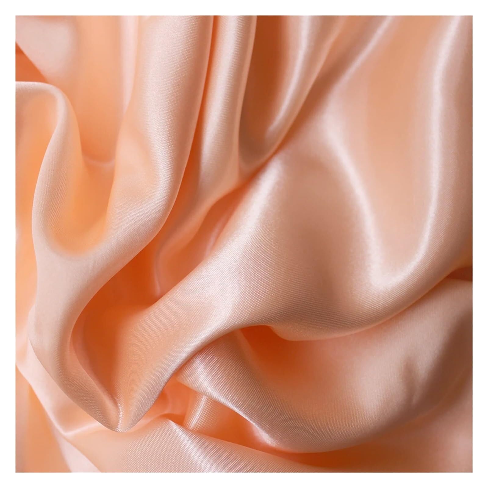 Silk Fabric Polyester Satin Fabric Highend Simulation Silk Gift Box Lining Cloth Solid Color DIY Sewing Doll Dress(Xiahong,1000cm by 150cm)