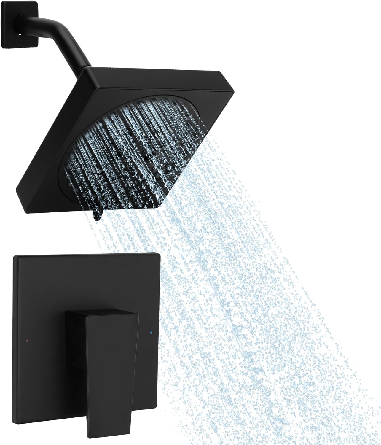 Compatible with moen T2472epbl Matte Black Shower Trim Kit, Genta T2472bl Black Shower Tub Trim Kit, Including Shower Head and Shower Handle, Seamless Design Easy to Install (Valve Not Inclued)