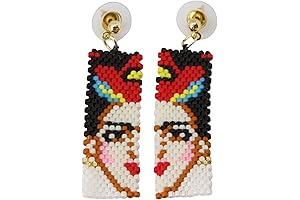 Stunning Frida Kahlo Embroidered Stud Earrings: A Cultural Statement