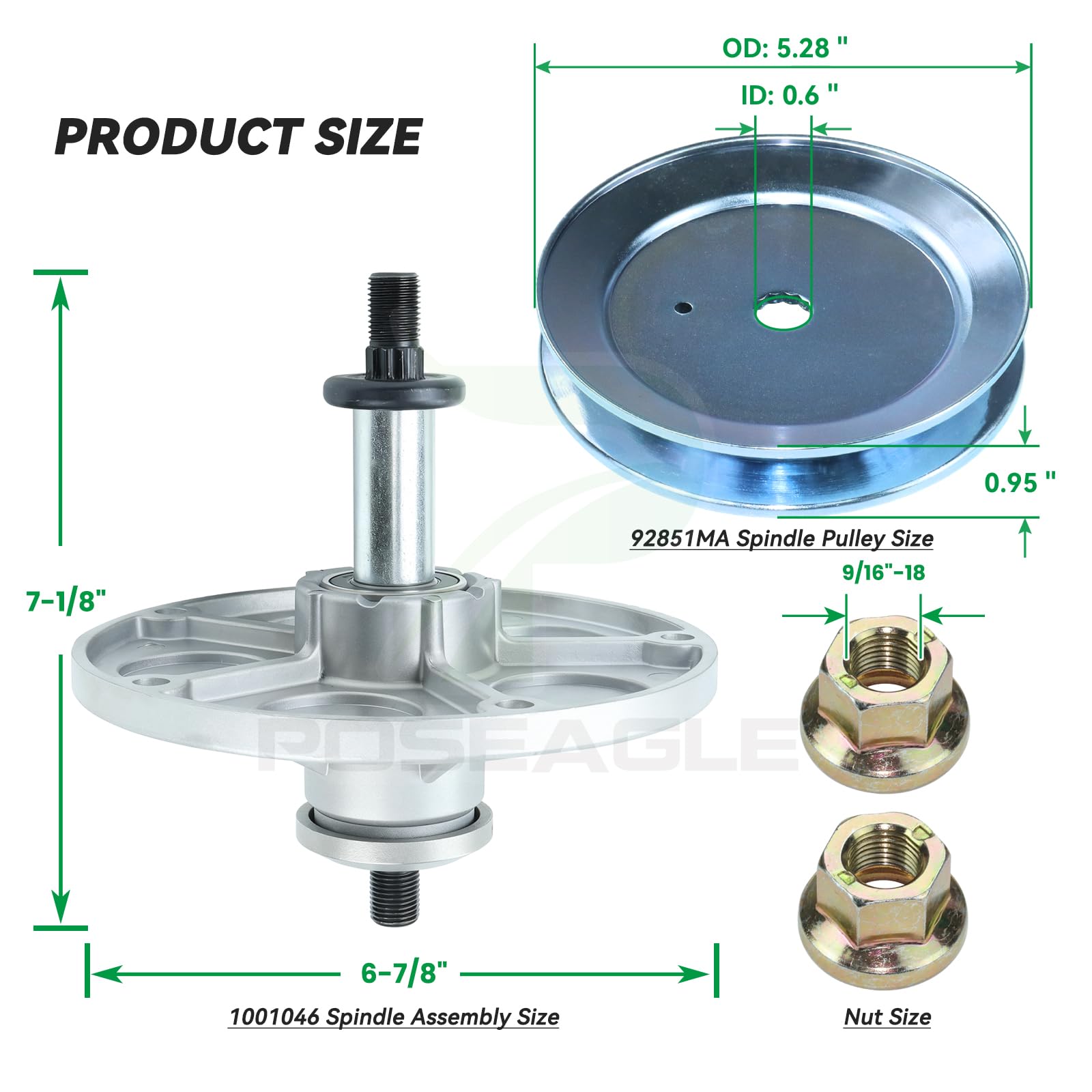 Amazon.com : POSEAGLE 1001046 Spindle Assembly with 92851MA