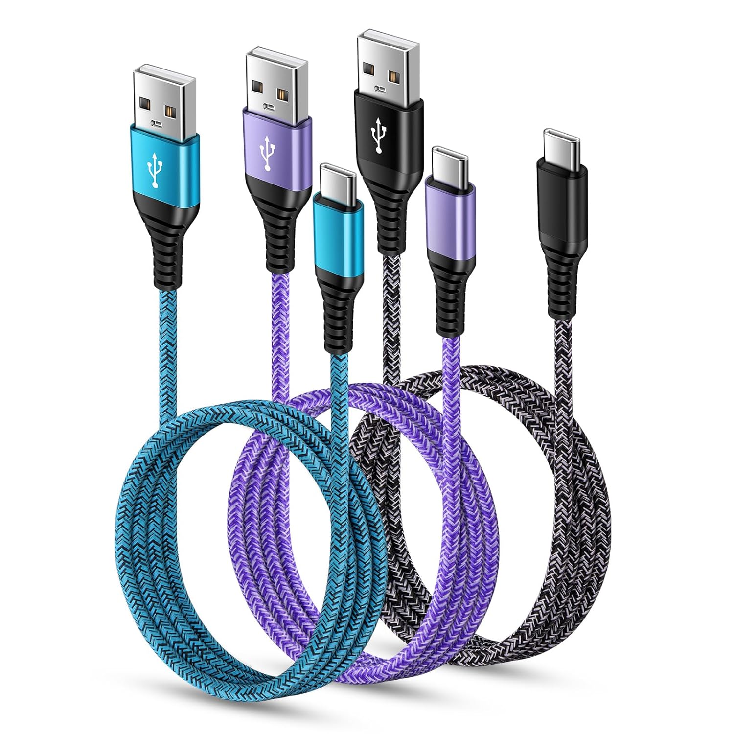 USB C Charger Cable Fast Charging 3 Pack 6ft for iPhone 17 16 15 Pro Max 15 Plus
