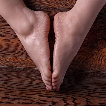 Zishine Silicone Female Foot Model,Silicone Feet Mannequin Built-in Bone, Wrinkles on Soles, All Joint Bone Fixation As You Need, Realistic Life-Size 1:1 Ballet Style(Pair)