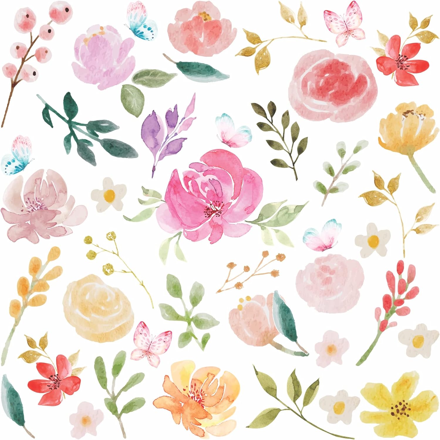 Flowers Rub on Stickers - Dry Rub On Off Transfers Stickers for Furniture Crafts Decorating, White