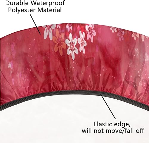Vista 292 de cfpolar Mantel redondo ajustable de verano, hojas de palma tropical, borde elástico, mantel redondo lavable para uso en interiores y exteriores, se