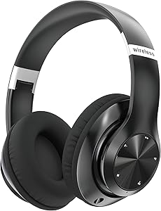 Headphones Wireless Bluetooth with Mic, Wireless Headphones Over Ear with Hi-Fi Audio Deep Bass,3.5MM Cable,Soft-Earpads (NO ANC)
