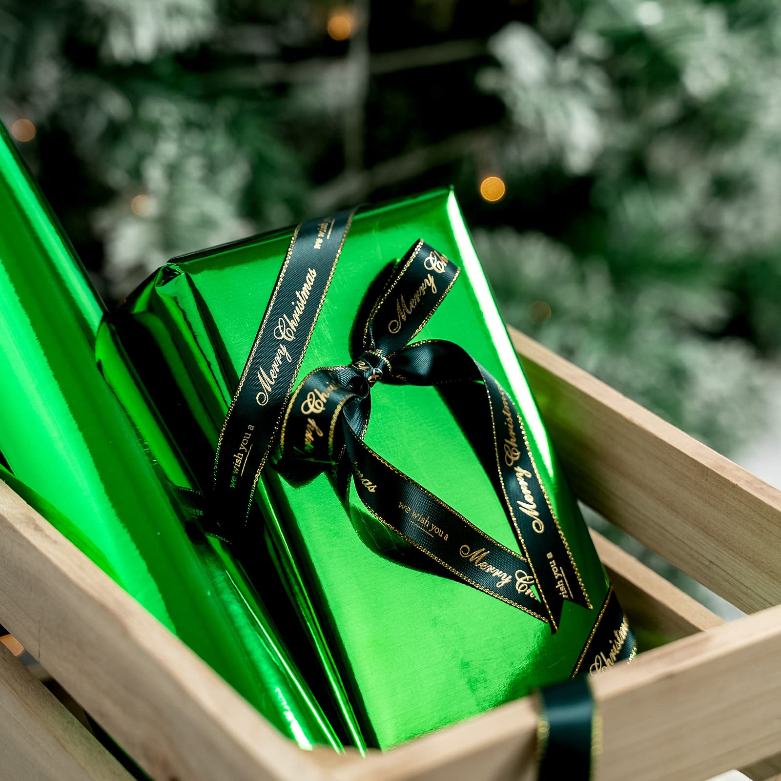 Carta Da Regalo Verde Metallizzata - Rotolo 44 Cm X 10 M, Per Compleanni, Matrimoni E Natale