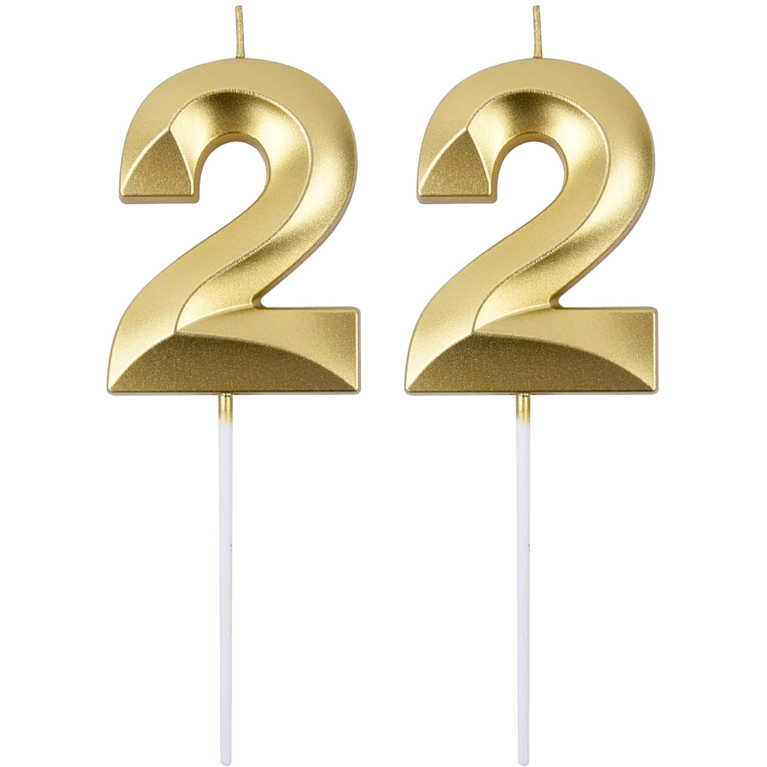 Gold Number 21 Birthday Candle Set - Elegant Cake Decoration -30