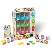 Melissa & Doug Set Il Distributore Automatico delle Merende in Legno – Macchina con Snack Finti, Monete e Tessere, Gioco Educativo di Imitazione, Idea Regalo Creativa per Bambini e Bambine, 3+