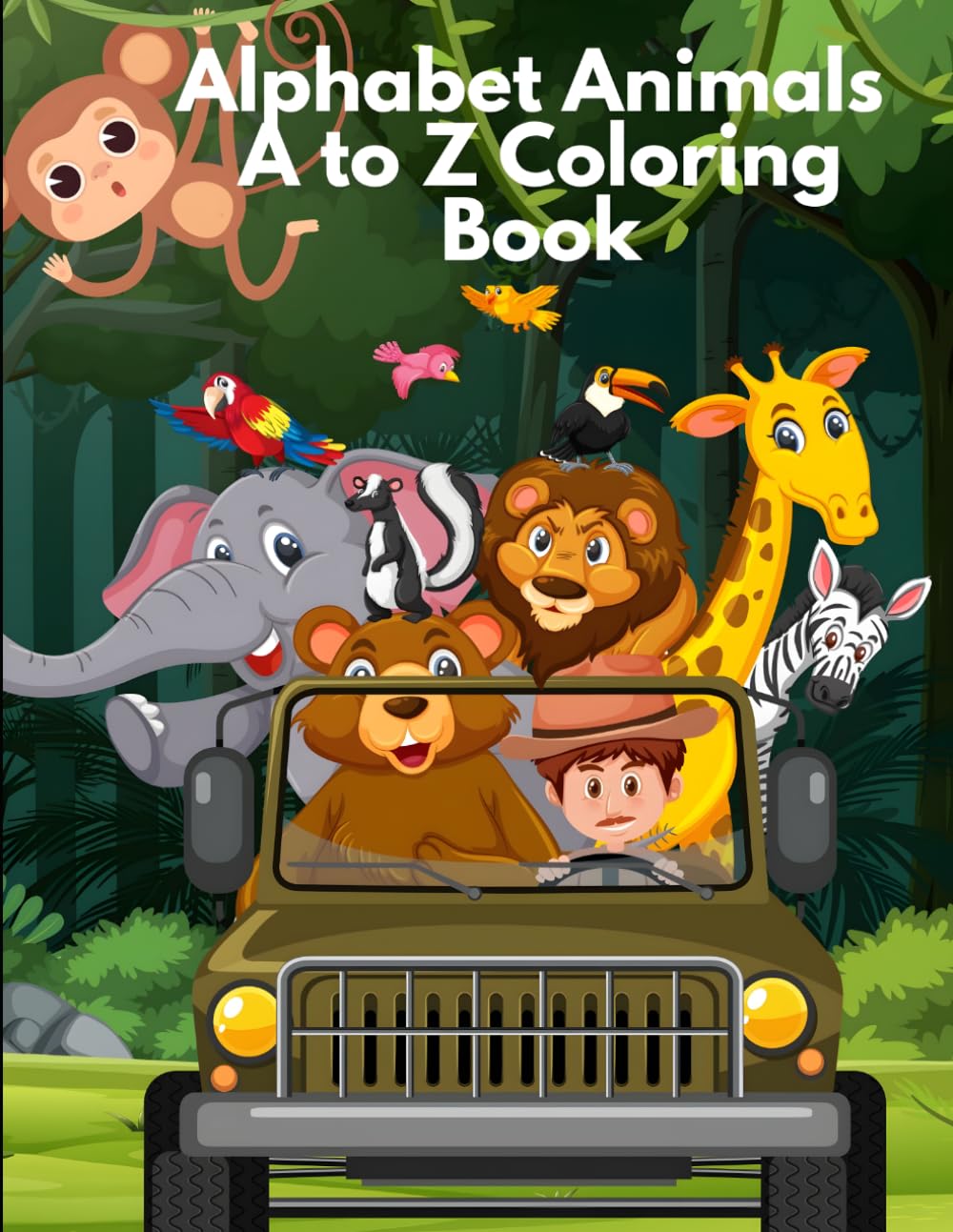 Alphabet animals Coloring Book for Kids: Fun Letter Learning with Cute Animals and Objects for Ages 2–6