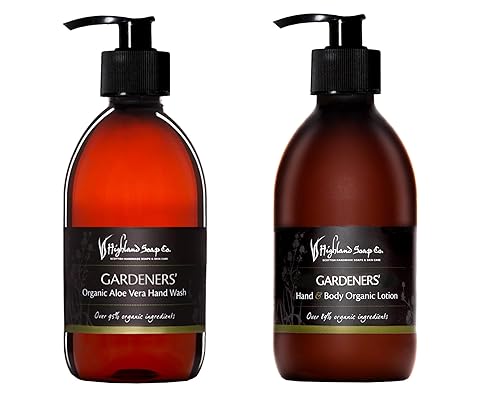 The Highland Soap Company, loción orgánica para manos y manos y cuerpo, (jardineros) (paquete de 2)