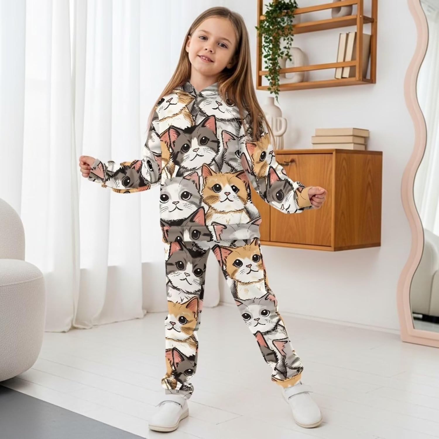 Girl Sweatsuit Long Pants sets Back to School Twin Set Casual Clothing Sets Fall Sport Jogger Set 5-12 Years