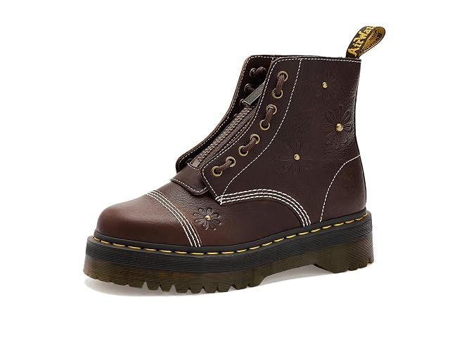 Dr. Martens womens Sinclair Flower - 9 - Dark Brown