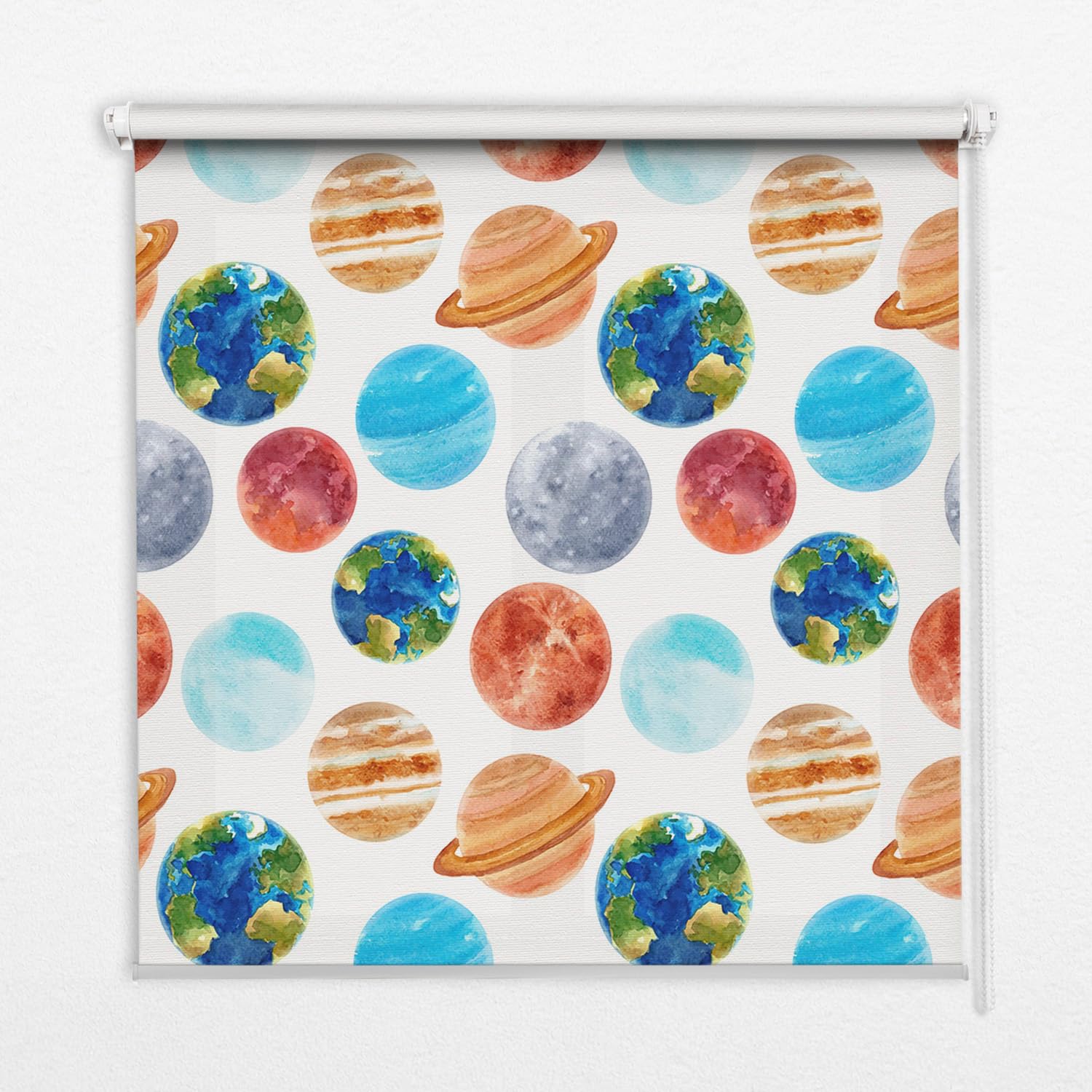 Store enrouleur sans perçage 50x50cm perméable Tulup store intérieur motif planètes