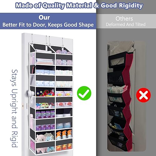Miniatura 4 de Organizador resistente sobre la puerta de 57 x 20 x 7 pulgadas, 10 bolsillos delanteros grandes y 10 bolsillos laterales, capacidad de carga de 80