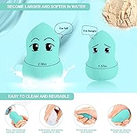 Vista 4 de DUAIU - Juego de 4 esponjas de maquillaje para mezclar base de belleza, impecable para líquidos, crema y polvo, mezcla de aplicación profesional sin