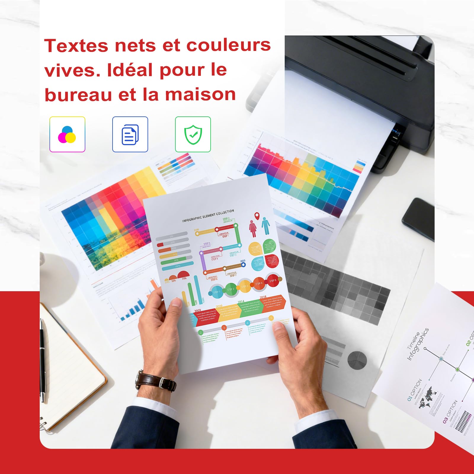 Skyink 560XL 561XL Cartouche d'encre Remplacement pour Cartouche Canon 560 561 XL PG560XL CL561XL Compatible pour ts5350i ts5350a ts5351i ts5350 ts5351a ts7450i ts7450a Imprimante (2 Noir, 2 Couleur)
