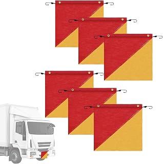 Safety Flags for Trucks - Safety Warning Flags with Elastic Cord,Weatherproof High Visibility 18 x 18 Inch Banner for Tow Vehicle Farm Construction Trailer