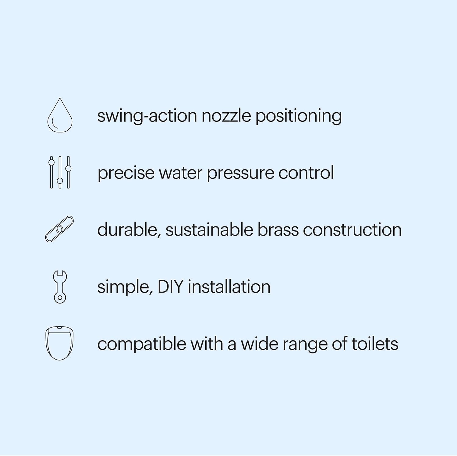 Chrome Side-Mounted Adjustable Spray Bidet Attachment