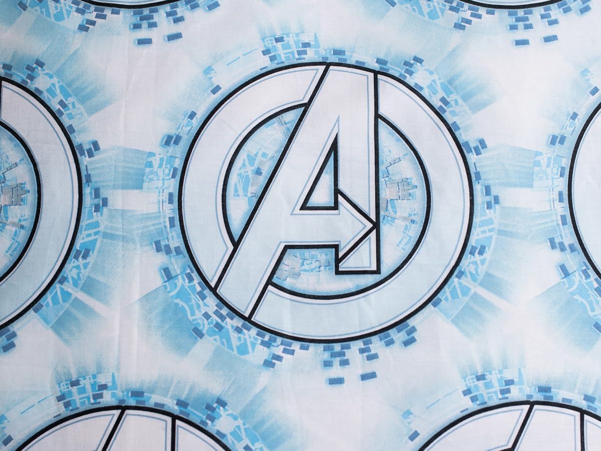 Jerry Fabrics Marvel Avengers - Set copripiumino e cuscino, 2 pazzi, per letto singolo, con Hulk and Iron Man Captain America Thor, 100% cotone
